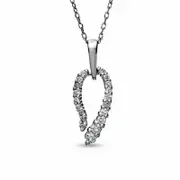 0.33 CT. T.W. Natural Diamond Leaf Pendant in 14K White Gold