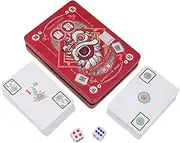 HAWILLOSCH 1 Set Mini Chinese Game Mahjong Set with PVC Cards Travel Party Game Tile