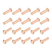 30 Pcs 5/32" x 35/64" Round Head Copper Solid Rivets Fasteners