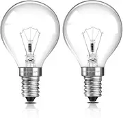 Liuyife Pack of 2 E14 Oven Lamps, Dimmable, G45 Globe Clear, 300 Degrees, Heat-Resistant Oven, Warm White 2700K 250LM, E14 Oven Lamp for Oven, Lava Lamp, Table Lamp