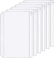 6 Pack A5 6 Holes Binder Zip Pockets Plastic Binder Colored Zipper Folders Waterproof 6 Holes Zipper Loose Leaf Bags Zip Lock Envelope for Documents Notebooks Cards (Zip Pocket, A5)