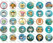 30 Precut 1" Octonauts Bottle cap Image Set 1