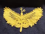 1912 titanic era irish crochet butterfly motif applique replica light yellow