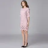 在飛比找遠傳friDay購物優惠-Olivia奧莉精品 粉嫩浪漫花邊洋裝 L~5XL 蕾絲 網