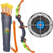Toy Bow and Arrow LED Light Up Toy with 10 Suction Arrows & Target for Boys Age