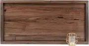 MAGIGO 30 x 15 Inches Large Rectangle Black Walnut Wood Ottoman Tray, Serve Tea, Coffee Classic Wooden Decorative Walnut Serving Tray