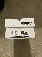 Sonoma Boys Tent Black Strap Flexible Outsole Sandals Size 5 NIB
