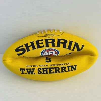 TW Sherrin - Kangaroo Brand Super Grip Yellow AFL Australian Football - Size 5
