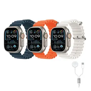 二合一充電線組【Apple】Apple Watch Ultra2 LTE 49mm(鈦金屬錶殼搭配海洋錶帶)