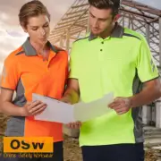 3 x HiVis Mens Ladies VENT Reflective Yellow/Orange/Ash COOLDRY Polo Work Shirts