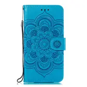 Mandala Embossing Pattern Horizontal Flip Leather Case for Huawei Y9 Prime(2019) / P Smart Z, with Holder & Card Slots & Wallet & Photo Frame & Lanyard(Blue)