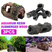 3pcs Aquarium Resin Tree Ornament Fish Tank Decoration Submerged Wood Cave AU