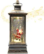 Musical Christmas Snow Globes, Christmas Lantern, Usb&Battery Powered Rotating G