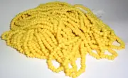 Bright Yellow Large Vintage Glass Seed Beads Czech Full Hank