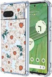 for Google Pixel 7 Mobile Phone Case, Floral Pattern, Transparent Ultra-Thin Shockproof TPU Silicone Protective Case, Suitable for Google Pixel 7 5G, (Daisy)