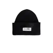[MM6 MAISON MARGIELA] Taped Label Wool Beanie Black