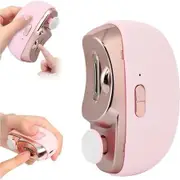 3 in 1 Automatic Electric Nail Clipper Trimmer with Polishing for Fingers and Toes with 2 Adjustable Speeds for Seniors Kids Pink