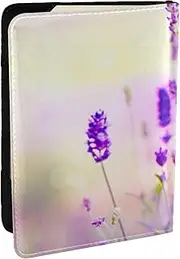 [JEJEA] Lavender Flower Print Travel Organizer Credit Cards Case Passport BookPassport Holder Cover Wallet forTraveling,, Black, One Size