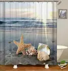 Five-Sided Starfish Stood3D Shower Curtain Polyester Bathroom Decor Waterproof