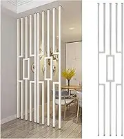 GUAWJRZDP Wall Room Divider, Metal Wall Partition, Room Divider Floor to Ceiling, Column Decor Grille with Adjustable Height, Entrance Hall Partition Screen Column(White,160cm/62.9in/5.24ft)
