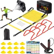 Agility Ladder Speed Training Equipment Set-20Ft Agility Ladder,12 Soccer Cones,