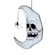 HORROR Moon Decor Halloween Stained Glass Wall Hangings Spider Web Suncatcher