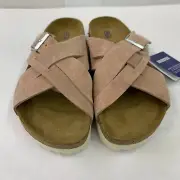 Birkenstock New w/ Box Lugano Pink Clay Suede Soft Footbed Regular Select Size