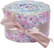 [kowaku] 40x Quilting Fabric Cotton Fabric Handwork Fashion Quilting Patchwork Jelly Roll Strips for Clothes Handkerchief DIY Clothing, 6.5cmx100cm