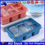 Silicone Square Ice Mold with Lid DIY Ice Tray Mould Accessory (Blue)