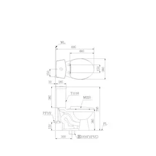 【CAESAR凱撒衛浴】單段沖水型省水馬桶CT1325/CT1425-免運費(管距30/40CM)