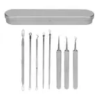 8Pcs Acne Tools Extractor Kit Pimple Popper Blackhead Remover Stainless Stee ECM
