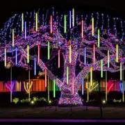 Solar Powered 10 Tube 360 LEDs Meteor Shower Lights Christmas Decoration Lamps-Multicolor