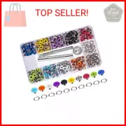 400 Sets 3/16 Inch Multi-Color Grommets Kit Metal Eyelets with Installation Tool