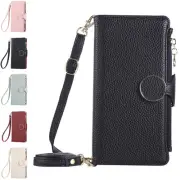 PU Leather Crossbody Wallet Case+Strap For iPhone 16Pro Max 16e 15 14 13 12 11