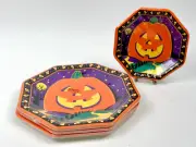 HALLOWEEN PARTY PAPER PLATE LOT HARVEST PUMPKIN JACK-O-LANTERN AMSCAN