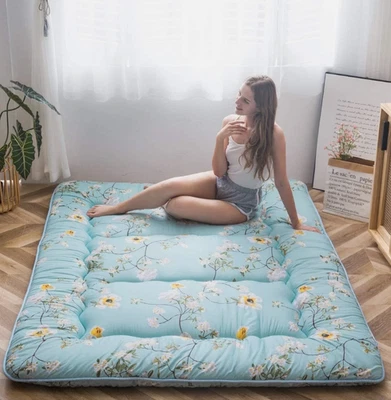 Rustic Floral Korean Floor Mattress Japanese Futon , Twin Size Foldable Mattress