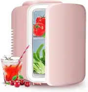 4L Mini Fridge 6 Can Portable Cooler & Warmer Compact Refrigerators for Food, Dr