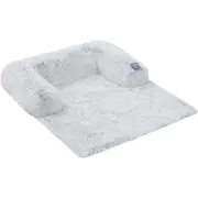 Paws & Claws 102x16cm Calming Plush Pet Dog/Cat Lounger Soft Cosy Bed Silver
