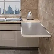 Foldable Wall Mounted Kitchen Dining Table with Bright Surface Small Drop Leaf Design Laundry Workbench Maximum Load 55 Kg