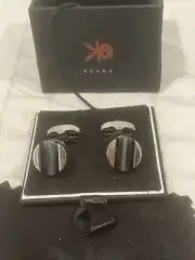 Egara Men’s Black and Silver Tone Cufflinks