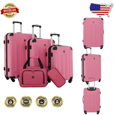 Chicago Hardside Expandable Spinner Luggage Set - 20" Carry On & More, Hot Pink