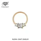 Lucy Princess Diamond Daith 14k Gold Hoop Septum clicker for her