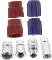 EXAOMBLE 4pcs High Low Pressure Quick Connect Adapter to SAE Thread Conversion Kit for Automotive Air Conditioning Retrofit Durable and Easy to Install Connectors