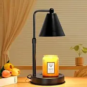 [CREATESTAR] Candle Warmer Lamp, Electric Dimmable Candle Warmer Lamp with Timer 2H/4H/8H, Adjustable Height, 2 Light Bulbs, Vintage Room Decor Wax Melt Warmer for Scented Jar Candle
