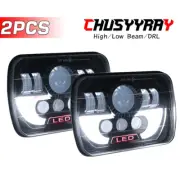 For Chevy Express Cargo Van 1500 2500 3500 Pair 7x6 5x7 LED Headlights Hi/Lo DRL