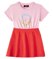 [Versace Kids] Versace Kids Logo cotton jersey dress Y 10 multicoloured