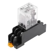 JQX-13F DC 12V Coil DPDT 8 Pins Green Light Electromagnetic Power Relay + socket