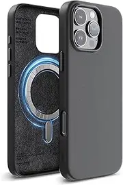 elago Magnetic Leather Case Compatible with iPhone 16 Pro Max Case, Compatible with All MagSafe Accessories, 6.9 inch - Built-in Magnets, Vegan Leather, Shockproof, Water-Resistant (Black)