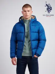 U.S. Polo Assn. Mens Ripstop Hooded Puffer Jacket (AD5183) | $204