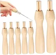 Didiseaon 10pcs Felting Needle Handles Wooden Punch Needle Handles for DIY Tool Kit